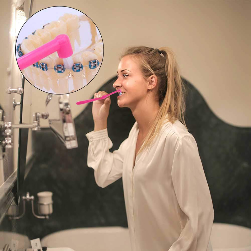 Cepillo de dientes Interdental de ortodoncia de un solo haz, herramienta de Limpieza de dientes suaves, cuidado bucal, cabeza pequeña, cabello suave