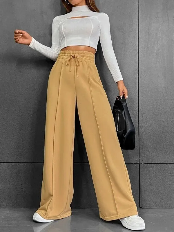 Otoño nuevos pantalones de chándal sueltos de pierna recta pantalones de pierna ancha para baile al aire libre pantalones largos casuales cómodos pantalones largos sueltos