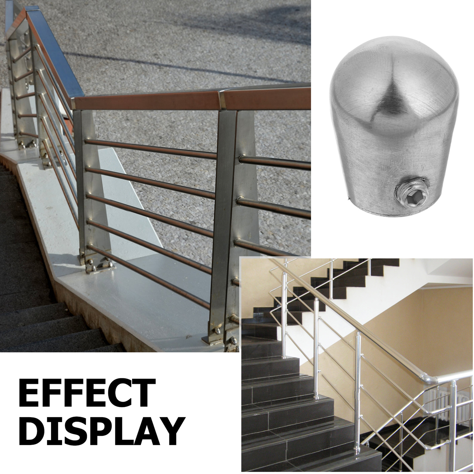 4Pcs Stainless Steel Handrail End Caps for Stairs Round Tube Plugs Secure Closure Staircase Railing Accessories Indoor Use