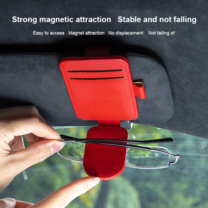 Creative ภายในรถหนังรถแว่นตาคลิปมัลติฟังก์ชั่น Sunshade เก็บคลิปแว่นตากันแดดคลิป