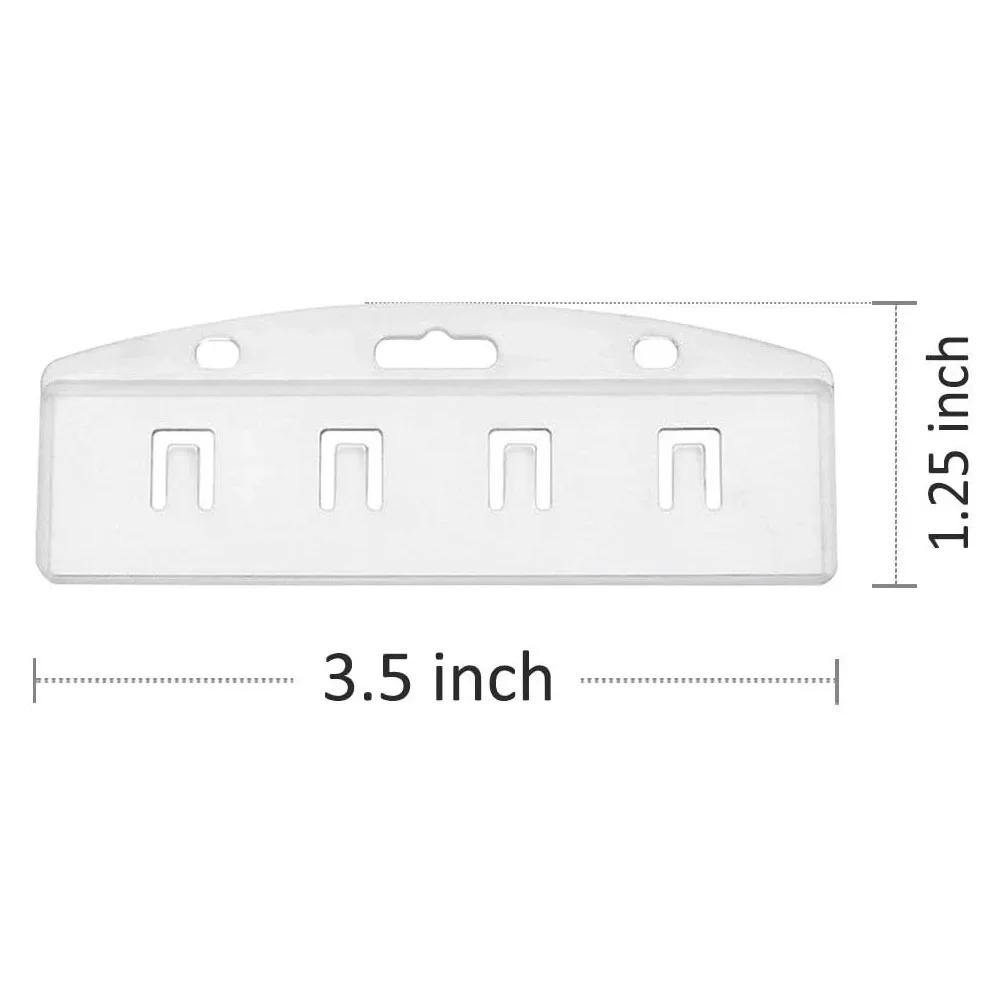 5pcs/pack Horizontal Half Card Badge Holder for Swipe ID Cards Frosted Rigid Plastic ID Card Holder
