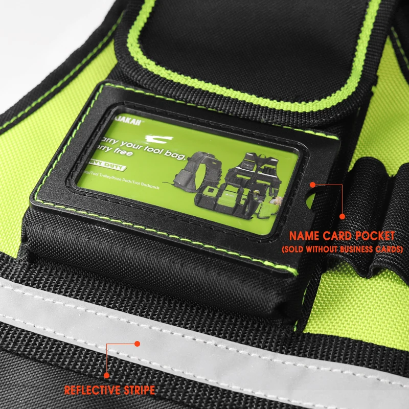 Workwear Allround-Werkzeugweste, Sicherheitsweste mit mehreren Taschen und Reißverschluss, robuste Werkzeugweste für Elektriker