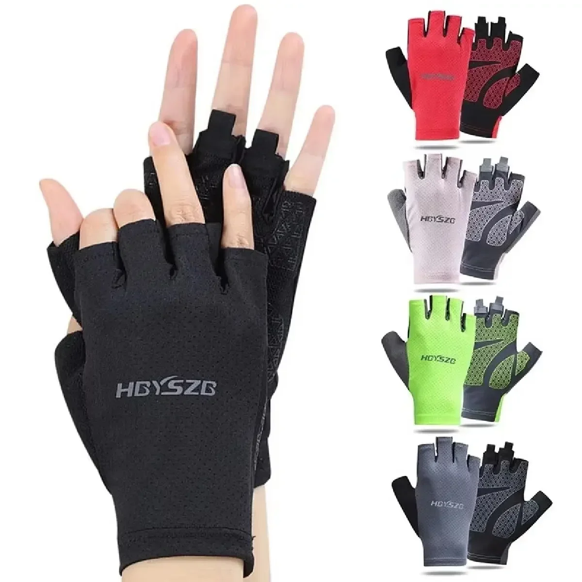 Unisex stoßfeste fingerlose Handschuhe, Outdoor, Camping, Motorrad, Fitnessstudio, Fitness, rutschfest, Fahrradausrüstung, Sommer