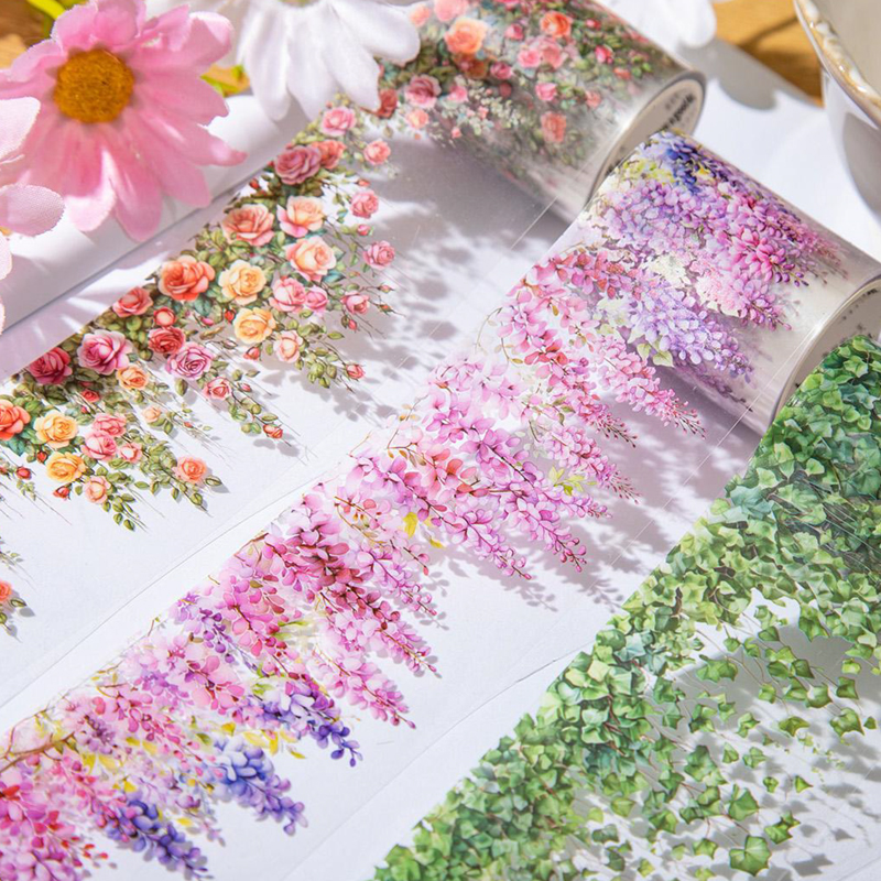 Mr. Paper, 200cm/roll, Vine, Flower, Branch and Leaf Theme Tape, Decorative Scrapbook, Photo Frame, Diary, Phone Case Stickers