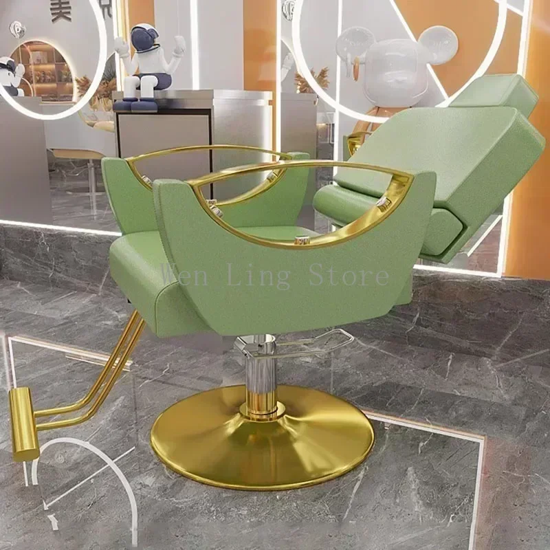 전문 이발사 의자 럭셔리 Reclinable 남자 개인화 된 미니멀리스트 의자 광장 매트 Sillas Para Barberia 살롱 가구