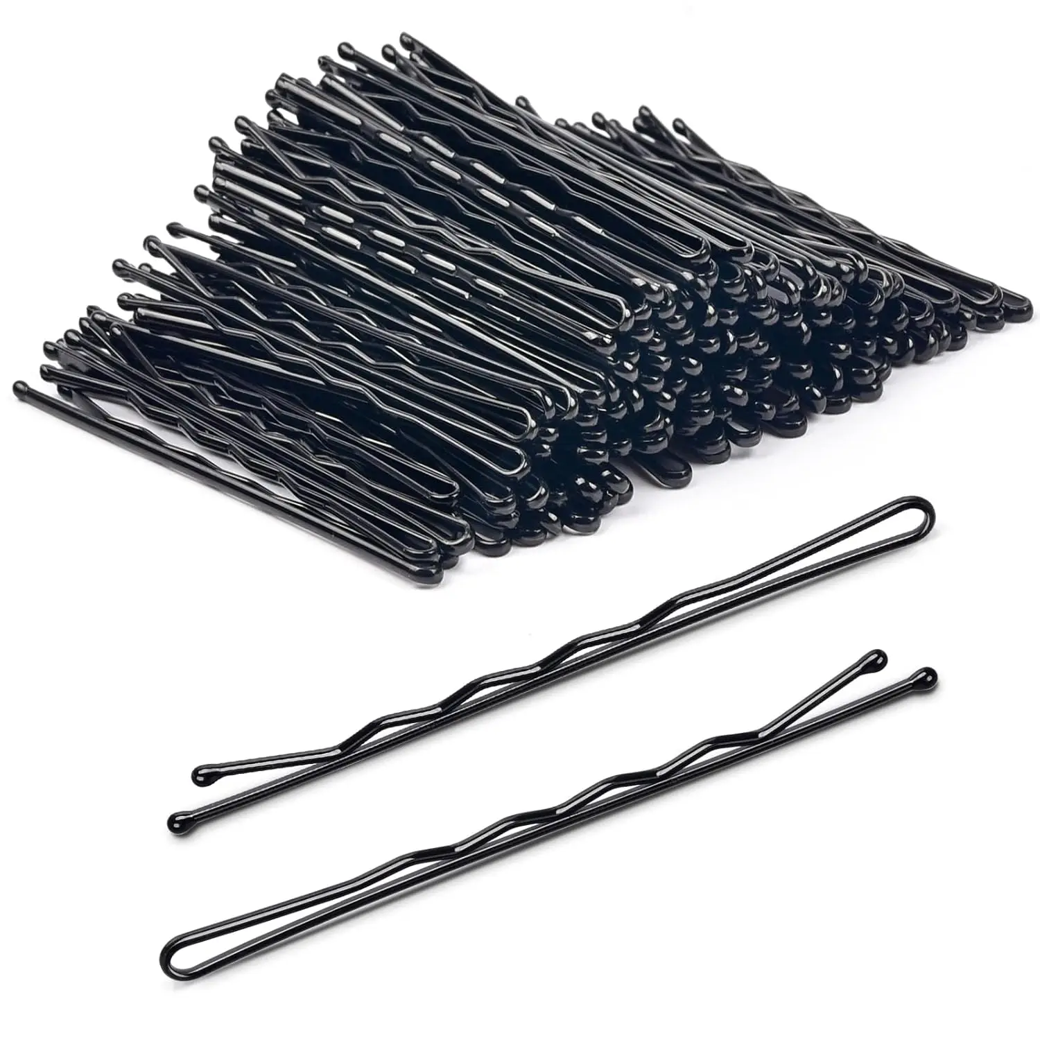 100 Uds horquillas, Kit de horquillas negras para el cabello de 2,2 ", horquillas para mujeres, niñas y niños, peluquería, horquilla ondulada de sujeción segura