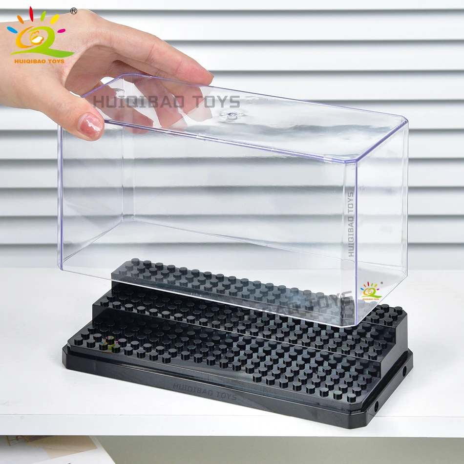 HUIQIBAO ป้องกันฝุ่นกล่องแสดงสําหรับคอลเลกชัน Building Blocks ตัวเลขกล่องอิฐของเล่นเด็กเด็ก