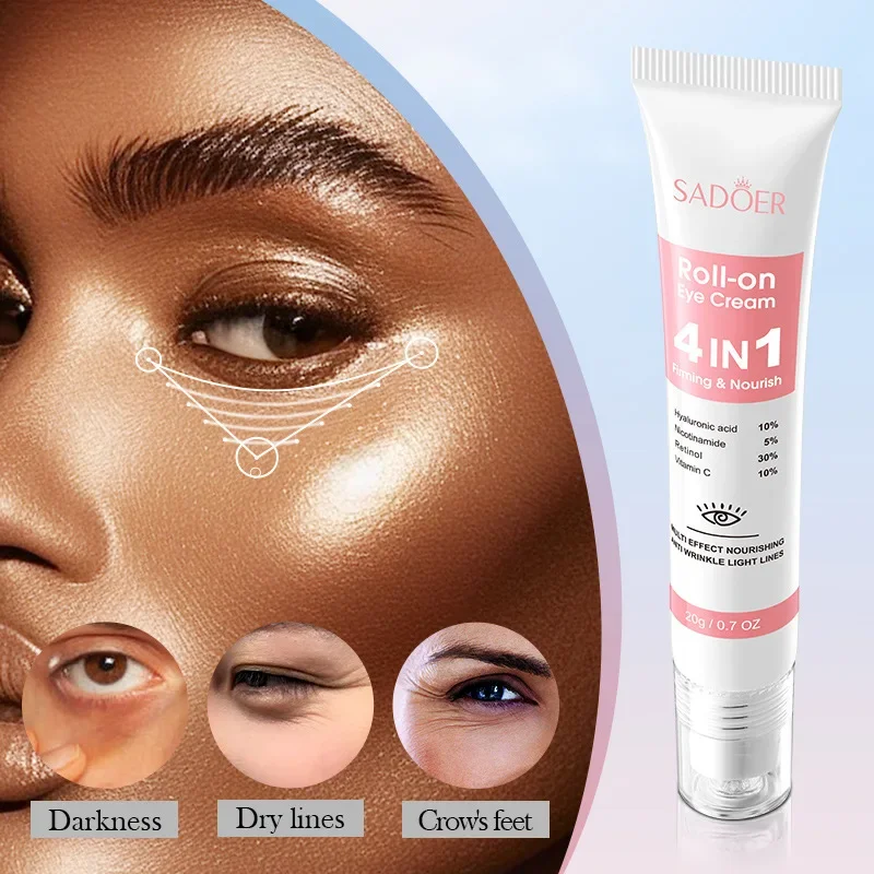 เซรั่มบำรุงรอบดวงตา SADOER 4in1 แบบโรลออน ช่วยลดรอยคล้ำใต้ตา ถุงใต้ตา กระชับผิว ชุ่มชื้น บำรุงผิวรอบดวงตา เพื่อความงามของดวงตา