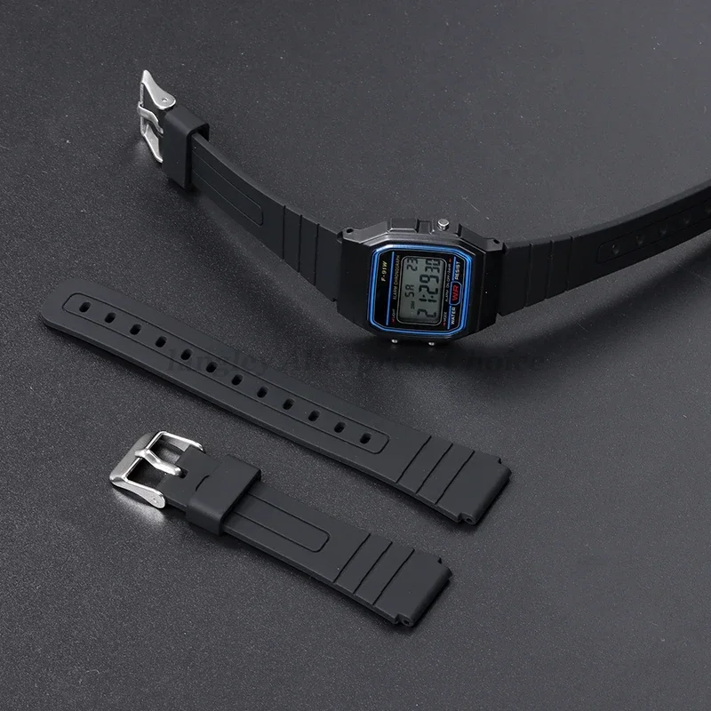 Pulsera para CASIO correa de silicona para reloj 12/14/16/18/20/22mm para W800H SGW400 F91W F84 F105/108 A158/168 AE1200/1300 cinturones de resina