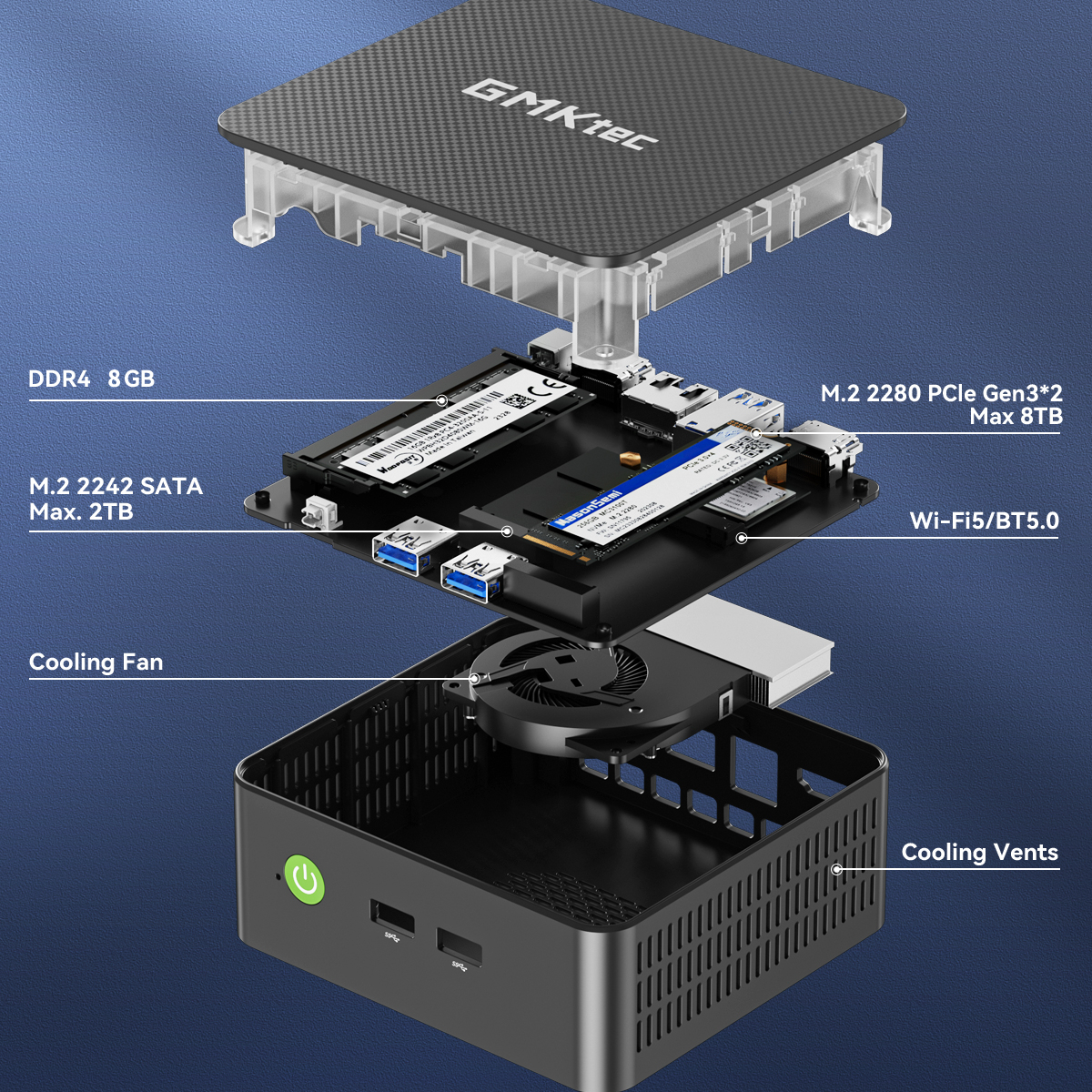 GMKtec G3S Mini PC Intel Alder Lake N95 Windows 11 Pro Mini PC 8GB DDR4 128/256GB PCIe M.2 SSD WiFi 5 BT5.0 Desktop Computer