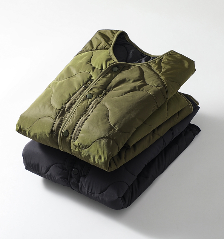 Retro Japanese Sle! Gourd Shaped Tech Cotton! Lightweight Warmth! Autumn Winter Men's No Collar Single Button Cotton Jacket...