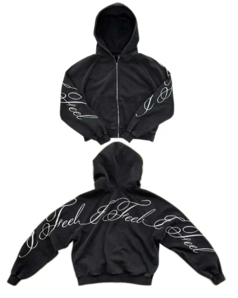 Y2K harajuku gótico estampado de letras moda Retro hombres y mujeres Sudadera con capucha estilo Hip-Hop Punk negro sudaderas con cremallera de gran tamaño