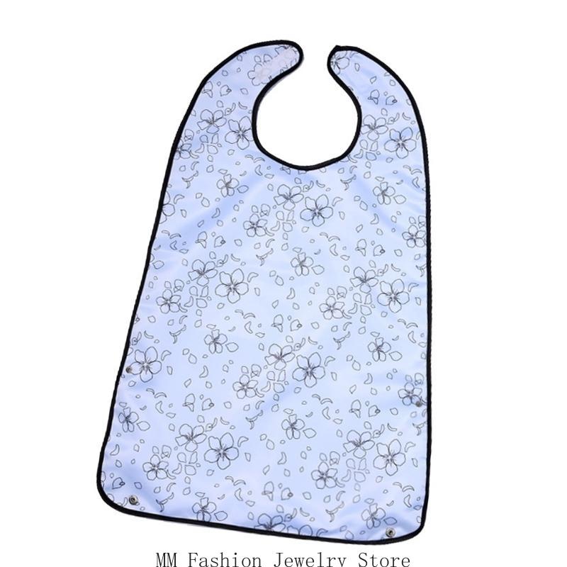 Waterproofing Adult Dining Bib Scarf for Elderly Comfortable Reusable Clothing Protector Fashionable Flower
