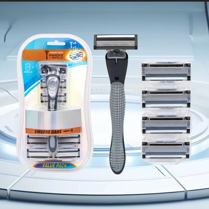 Rasoio nuovissimo Design uomo rasoio da barba rasoio a cinque strati rasoio riutilizzabile lama importata