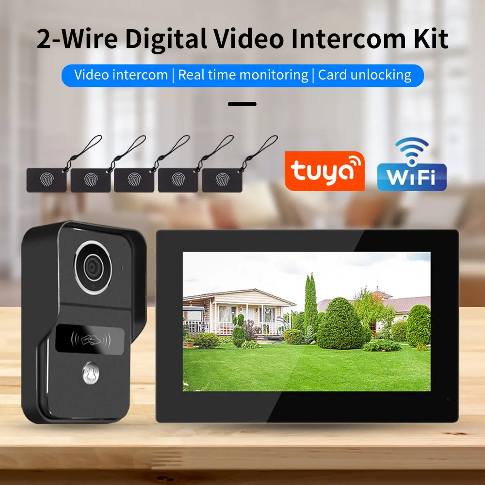 2 Draad Tuya Smart Home Wifi 1080P Video Intercom Video Deurtelefoon 7/10in Kleur Touch LCD-scherm Camera Deurbel Deurbel Systeem