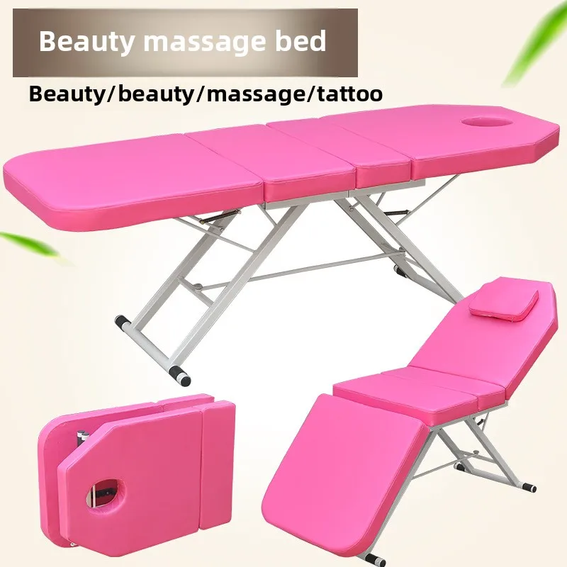 Cama de beleza dobrável portátil, exame dobrável, massagem corporal, terapia, micro injeção, cama de chicote, camas dobráveis