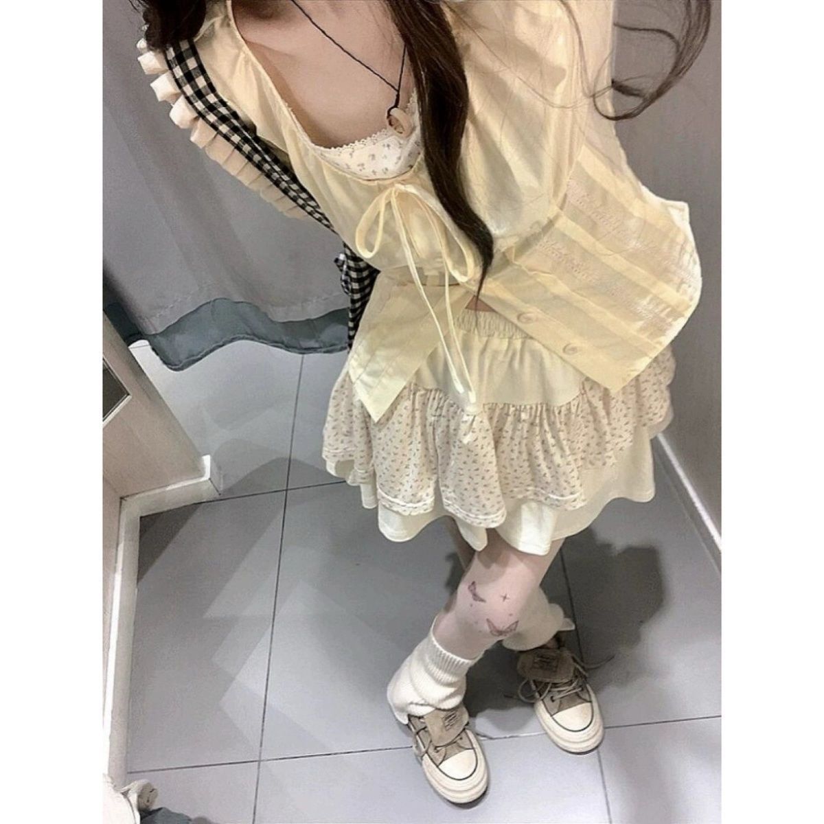 女性のヴィンテージレース半袖カーディガン,セクシーなスリムキャミソールドレス,日本のy2kスーツ,2000sヴィンテージ,2個セット,2024