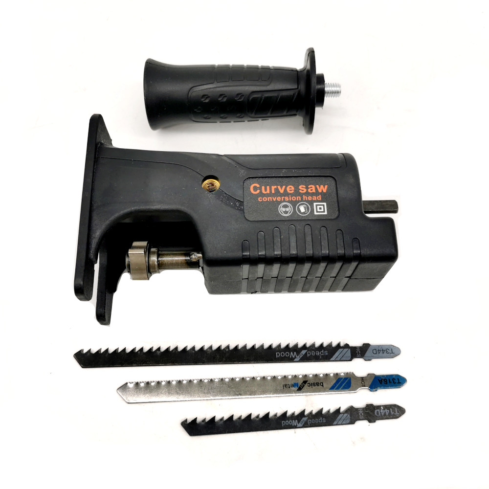 Portable Reciprocating Saw Adapter Electric Drill Modified Electric JigSaw Power Tool Wood Cutter Machine Attachment with Blades