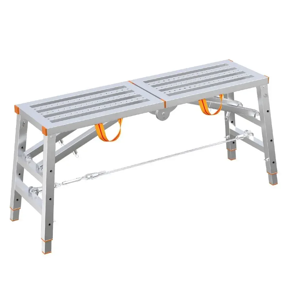 Folding Tripod Work Platform Tower Ladder Stool Multifunctional Portable Scaffolding Equipment Easy Assembly Rust Resistant