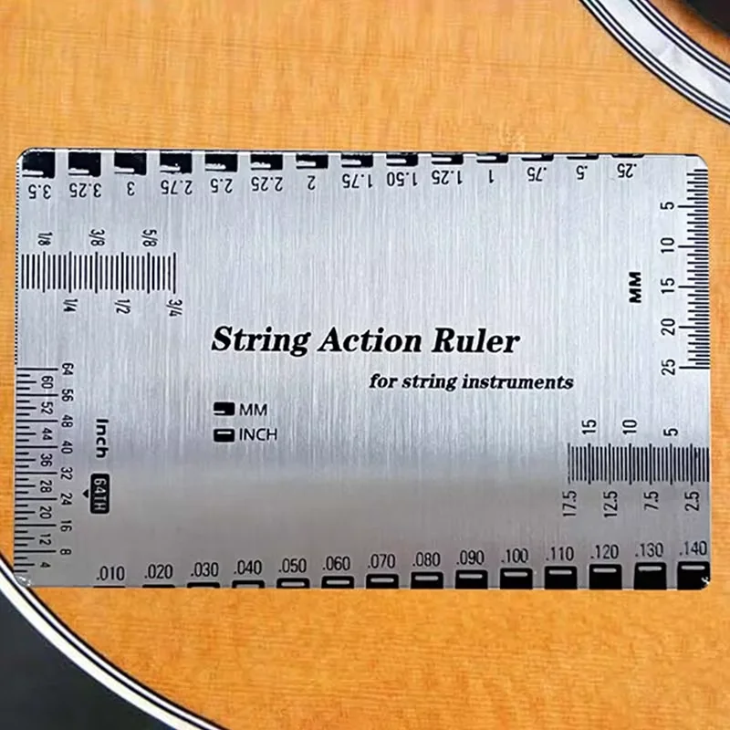 1PC Stainless Steel String Ruler String Action Gauge String Action Gauge Guitar Repair Tool For Luthiers For Guitar Ukulele Bass