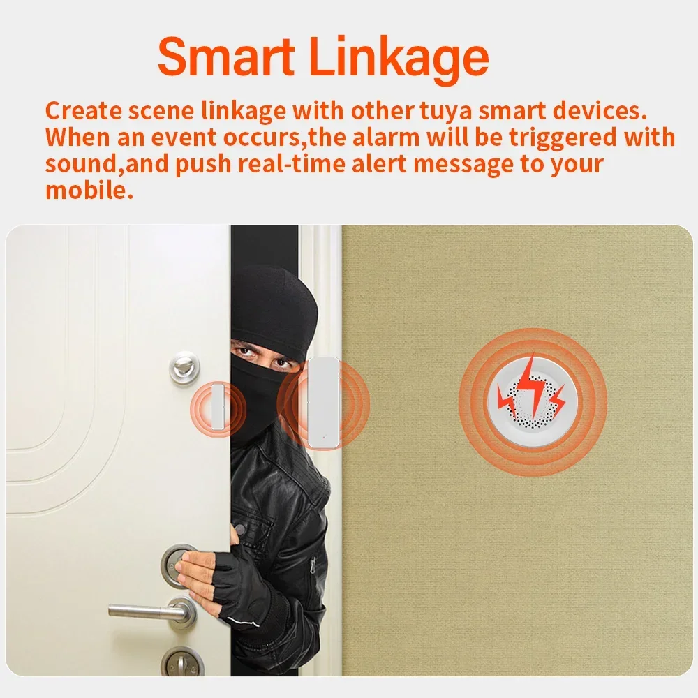 Tuya Zigbee WiFi-sirene-alarm voor Smart Home Security 100db-luidspreker Werkt met Alexa Yandex Alice Vereist Tuya Zigbee Hub.