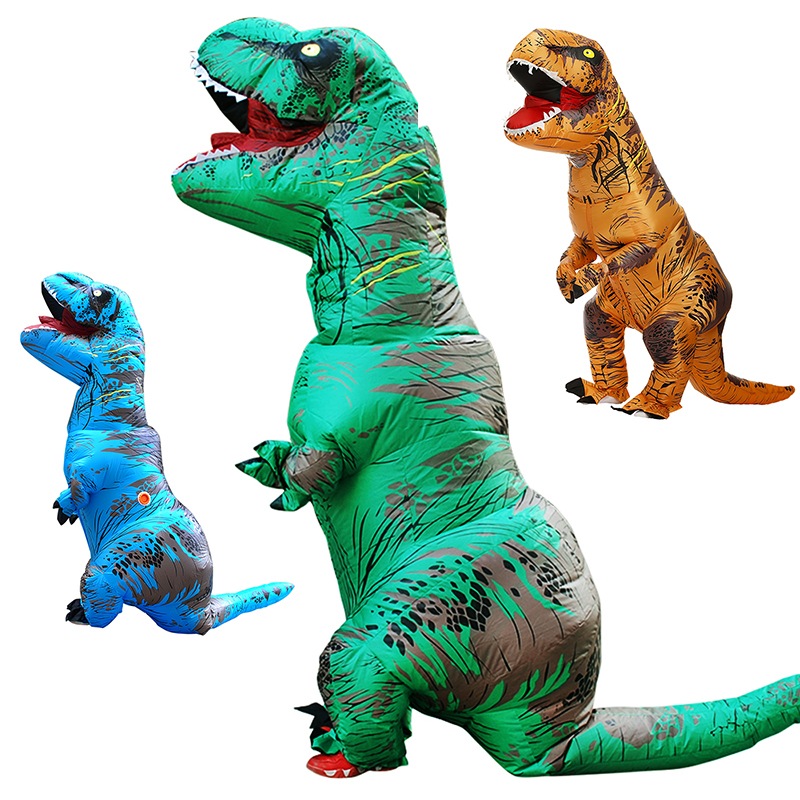 Disfraz inflable de dinosaurio t-rex para Halloween, disfraz de dinosaurio de cuerpo completo, disfraces para adultos, accesorios divertidos para fiesta, disfraz de Navidad para niños