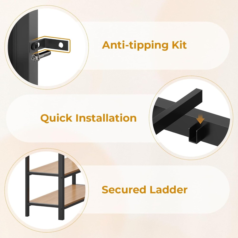 ADORNEVE Low Loft Bed with 6 Storage Drawers, Twin Loft Bed with LED Lights, Metal Loft Bed Twin Size with Open Storage Shelves,