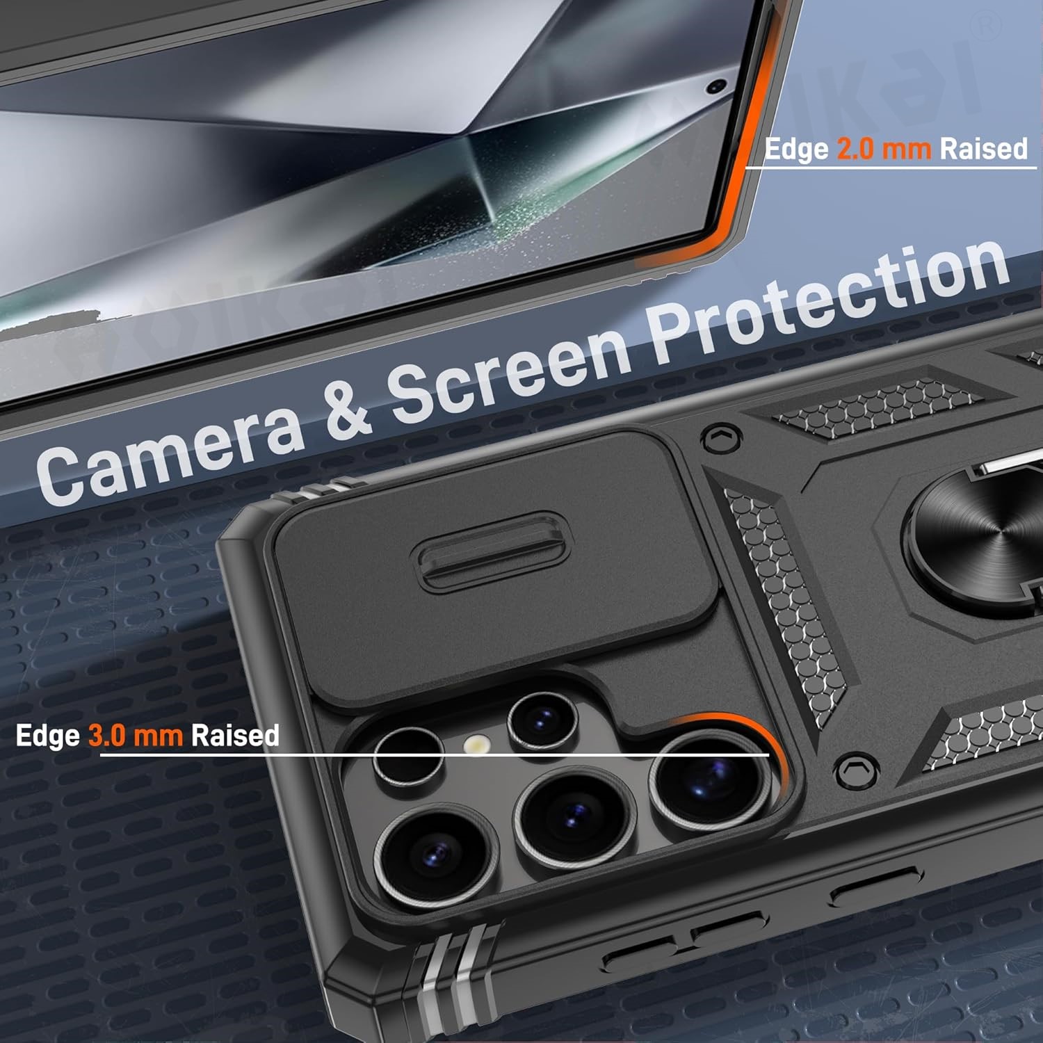 Funda para lente deslizante de cámara para Samsung Galaxy S25 Ultra S24 Ultra S24 FE S23 FE A55 A16 A15 A54 A52 A35 rejilla protectora resistente