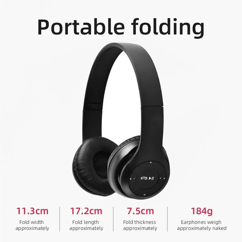 Handsfree Wireless Headphones Noise Canceling Headphone Earphone P47 headset Bluetooth HeadPhone for iPhone Huawei Samsung Redmi