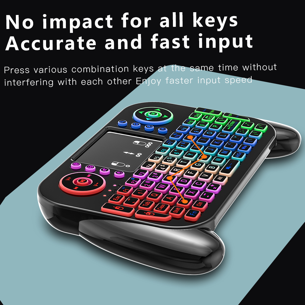 Mini Wireless Keyboard V8 7 Backlit 2.4G Bluetooth Air Mouse Remote Control Touchpad for Android TV Box