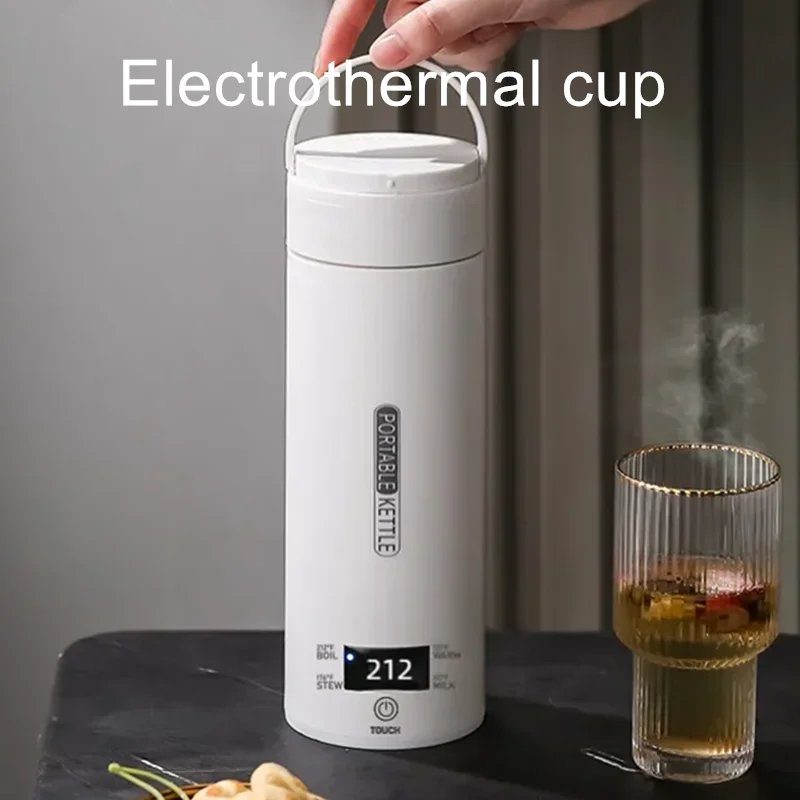 Elektrische Wasserkocher Tragbare Tee Kaffee Wasserkocher Reise Kochen Wasser Thermische Tasse Anti-Verbrühungen Wasser Flasche Englisch Menü