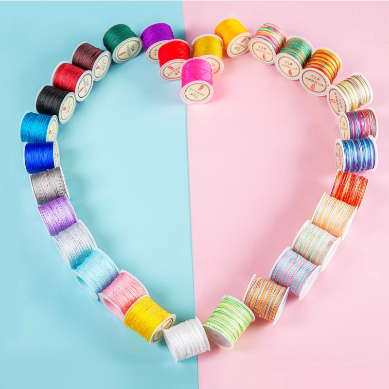 50M/Cuộn 0.8Mm Sợi Nylon Dây Trung Quốc Phối Nút Macrame Dây Vòng Tay Áo Ngực Dây Cho DIY Tua Rua Chiếu Trúc Hạt shamballa Dây