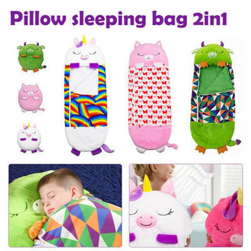 Saco de dormir dos desenhos animados das crianças crianças animal macio preguiçoso sleepsacks bebê boneca de pelúcia travesseiro saco de dormir para meninos meninas presente aniversário