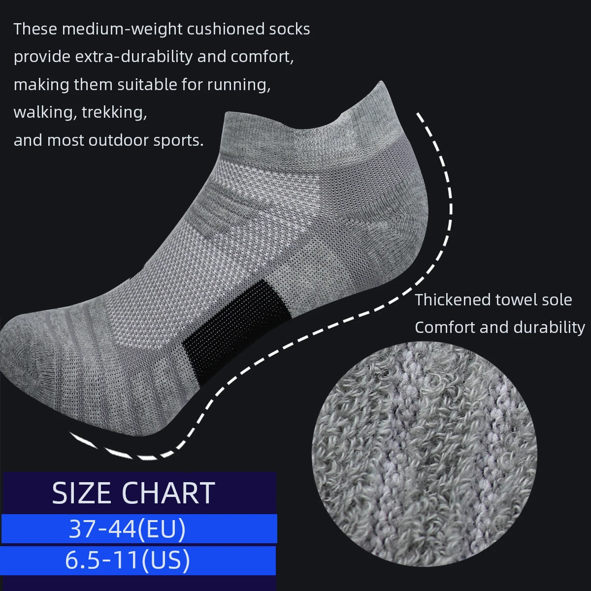 3 pares de calcetines de deporte de ciclismo para hombre, calcetines tobilleros de compresión para correr y baloncesto, calcetines antideslizantes blancos y negros para bicicleta de montaña