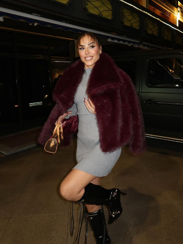 女性用単色フェイクファーぬいぐるみコート、ショートボンバージャケット、長袖アウター、暖かい冬のコート、カジュアルコート、バーガンディ、2022