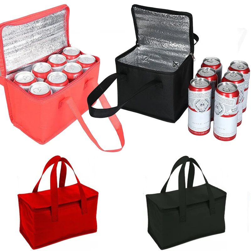 Bolsa enfriadora de almuerzo portátil, aislamiento plegable, paquete de hielo para Picnic, bolsa térmica para alimentos, portador de bebidas, bolsa aislante, bolsa de entrega de cerveza