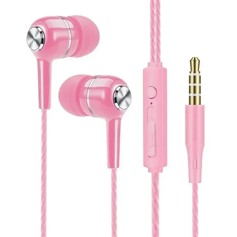 3,5 mm kabelgebundene Kopfhörer, In-Ear-Headset, kabelgebundene Kopfhörer mit Mikrofon, Bass, HiFi-Stereo-Ohrhörer, Sport-Inline-Steuerung für Telefone