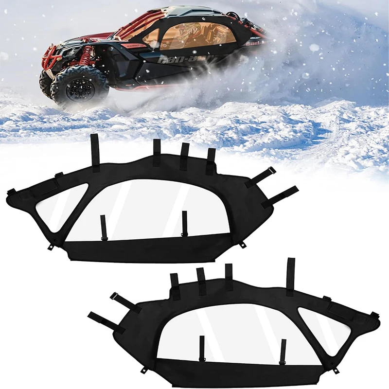 Zestaw miękkich górnych drzwi X3 do UTV, miękkie drzwi kabiny, górna obudowa, górna skóra drzwi do modeli Can Am Maverick X3 2-osobowych z lat 2017-2025