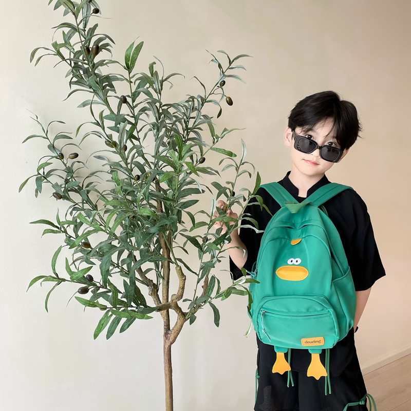 Kindergarten School Bag Cartoon Cute Duckling Burden Reduction Backpack Boys and Girls Campus Canvas Backpack
