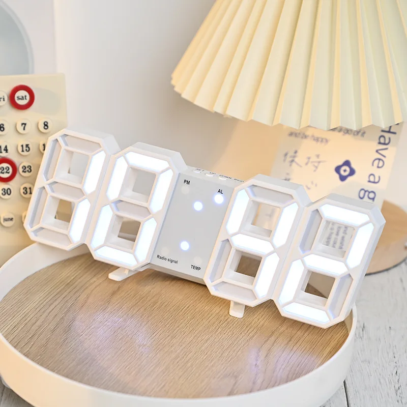 Reloj de pared digital, reloj de escritorio, decoración del hogar, reloj de mesa LED interior, reloj de pared de salón
