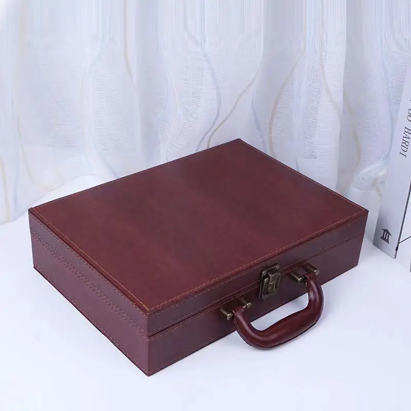 Film Televisie Productie Script Box Archief Materialen Boek Opslag Geschenkdoos Tijdschrift 34X24X8.5CM Lederen Doos Aktetas