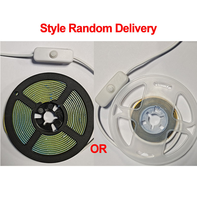 Tira de luces LED COB, 5V, iluminación lineal de alta densidad, interruptor de presión, cinta LED Flexible RA90 para decoración de gabinete y sala de estar