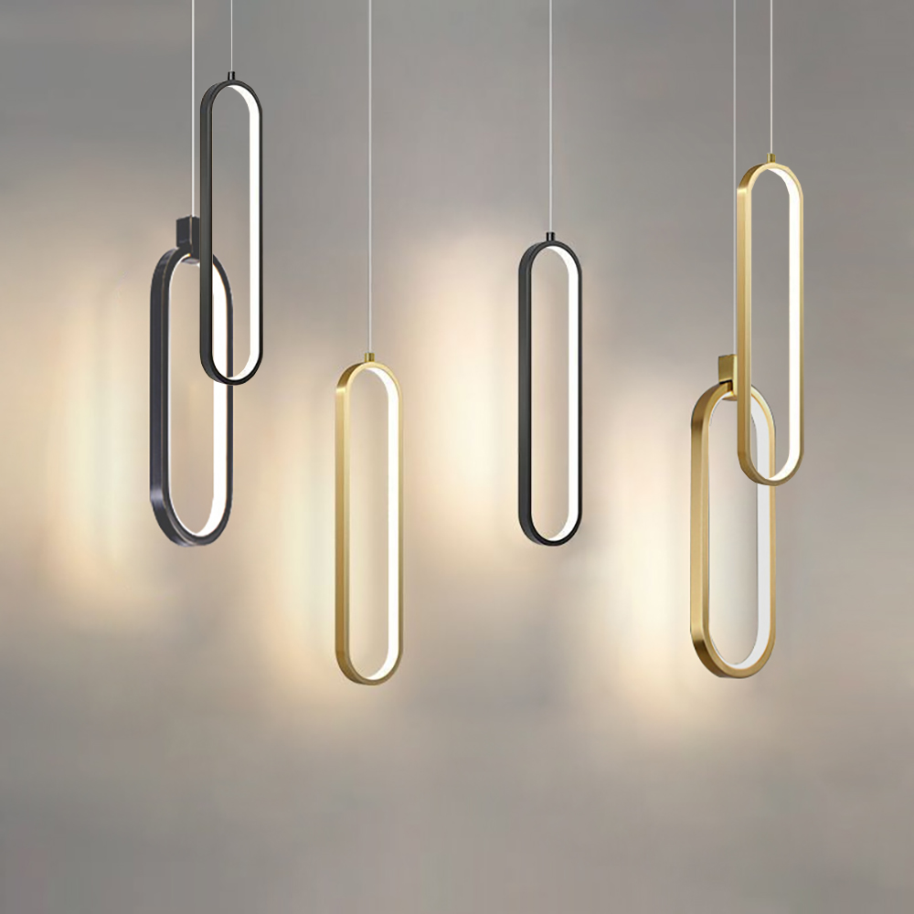 Suspension minimaliste pour décoration de Bar d'hôtel lampe suspendue nordique en aluminium pour îlot de cuisine Bar lustre café