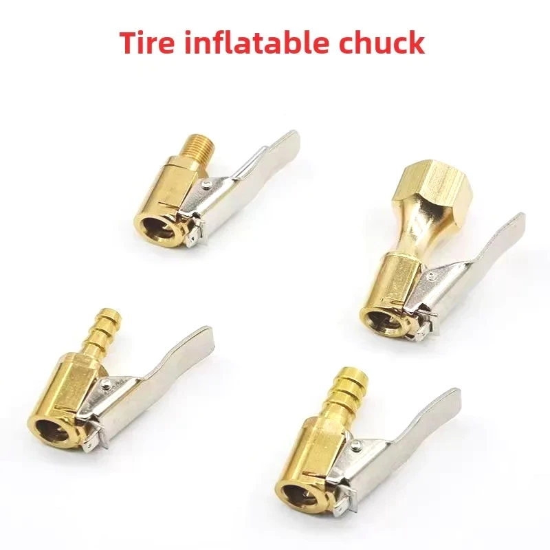 Autoband Air Chuck Inflator Pompventiel Connector Clip-on Adapter Auto Messing 6mm / 8mm Bandwielventiel voor opblaasbare pomp