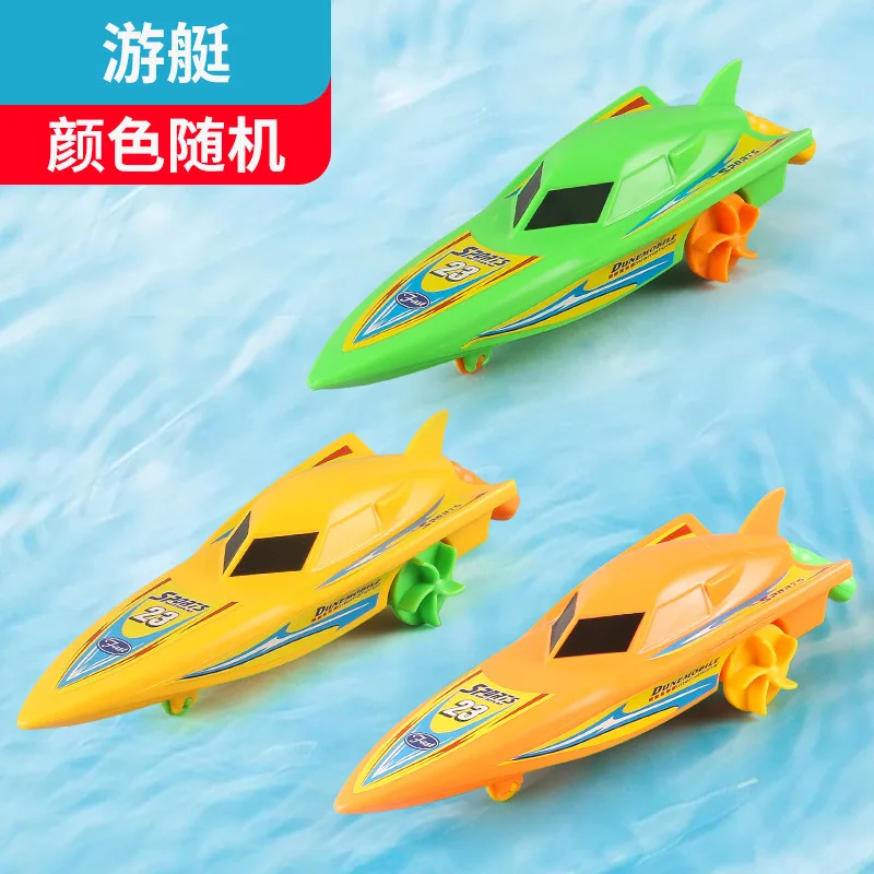 Clássico Wind Up Toy para crianças, barco a motor, brinquedos de banho, brinquedos de chuveiro, flutuar na água, presente para crianças