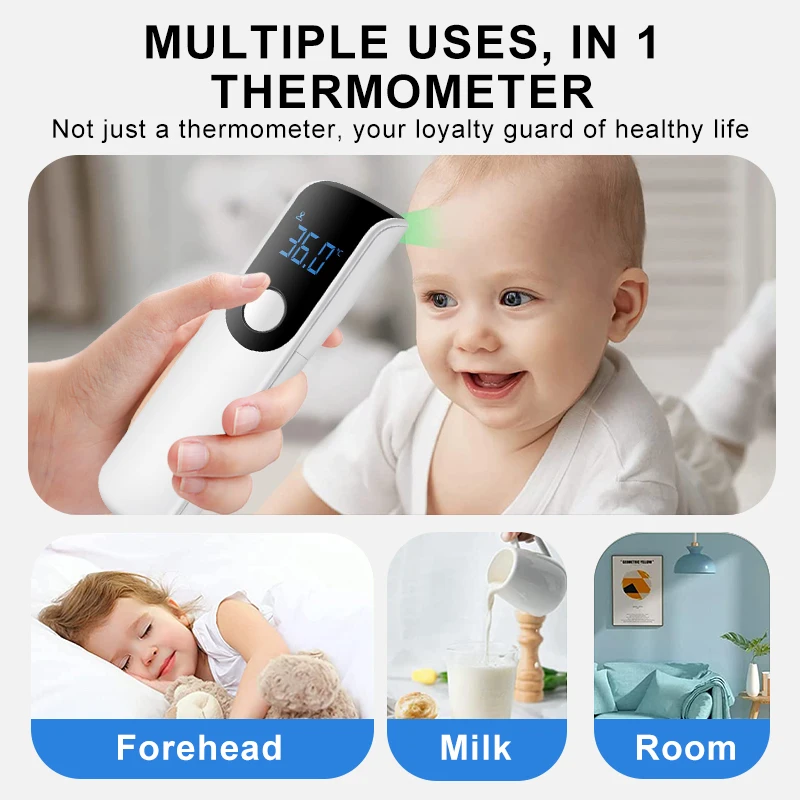 AiQUE Digitales Thermometer Stirnfieber Berührungsloser Körper Termometro Infrarot-LED-Fieber IR Erwachsene Baby Haushalt Gesundheitsmonitore