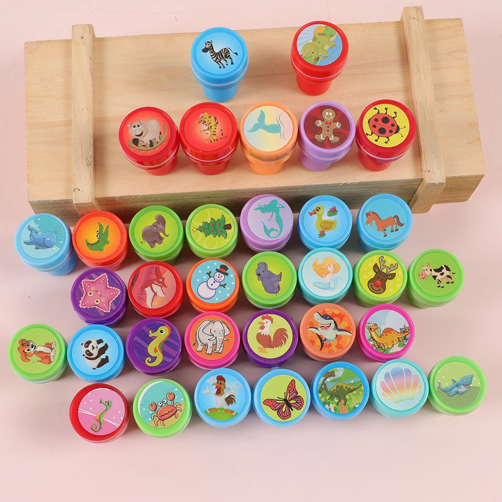 5-50Pcs Assorted แสตมป์เด็ก Self แสตมป์เด็กของเล่นแสตมป์ยิ้ม Face Seal สมุดภาพ DIY ภาพวาดตกแต่ง