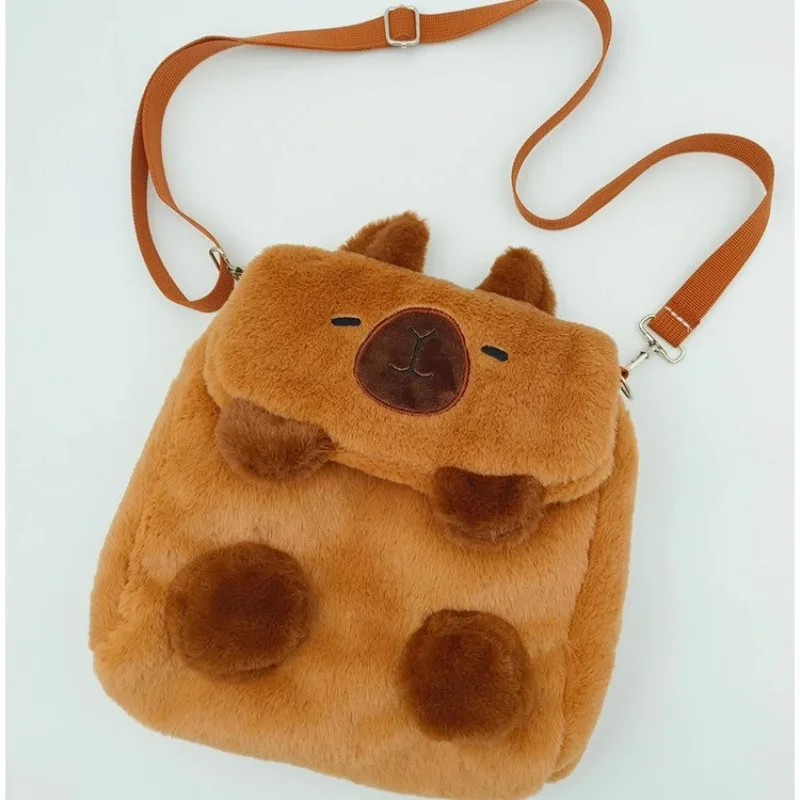 Capybara 봉제 배낭 귀여운 패션 봉제 인형 모피 가방, 어린이 가방, 숄더백, 미니 배낭 가방, 여자 친구 선물