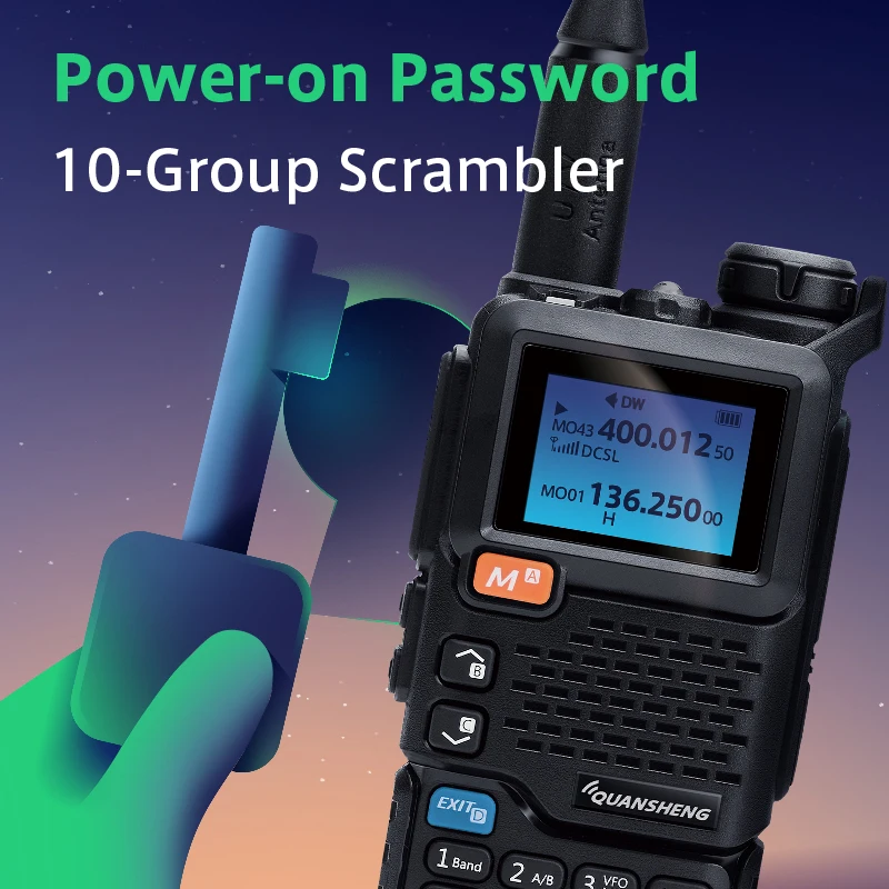 Quansheng UV5Rplus walkie-talkie banda de aviación de banda completa portátil al aire libre automático de un botón frecuencia a juego ir en carretera tr