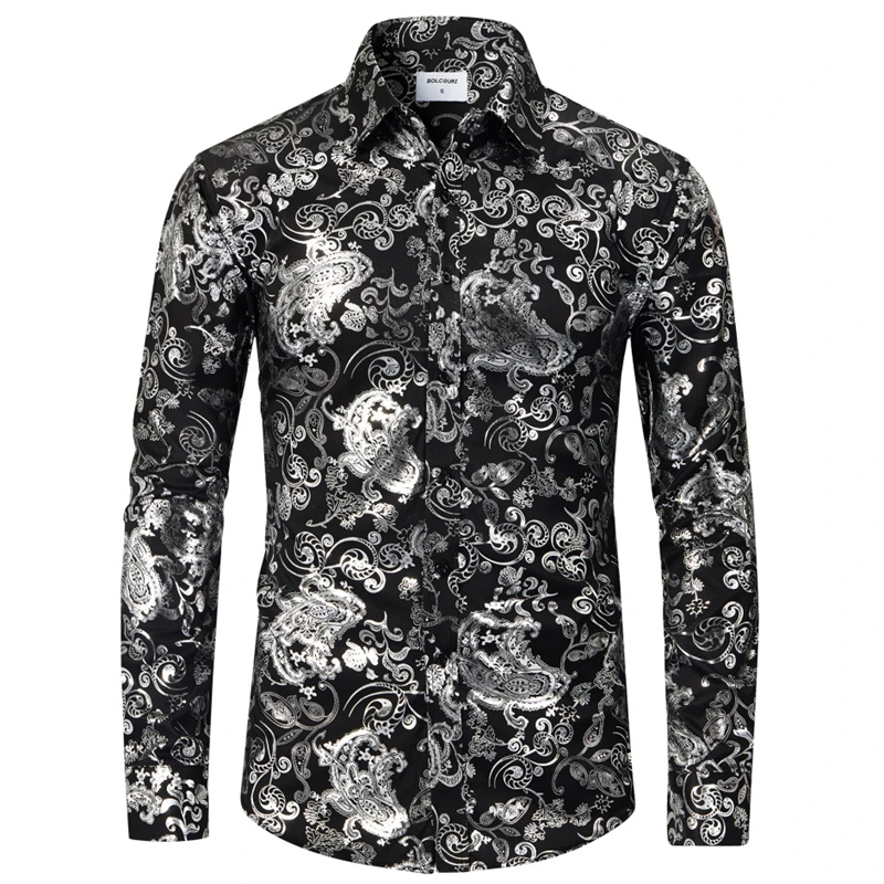 Camisa de lujo barroca con estampado 3D para hombre, ropa Formal, camisas informales con botones, ropa cómoda de manga larga Multicolor para hombre, Tops